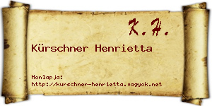 Kürschner Henrietta névjegykártya
